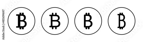 Bitcoin icons set. bitcoin sign and symbol. payment symbol. cryptocurrency logo