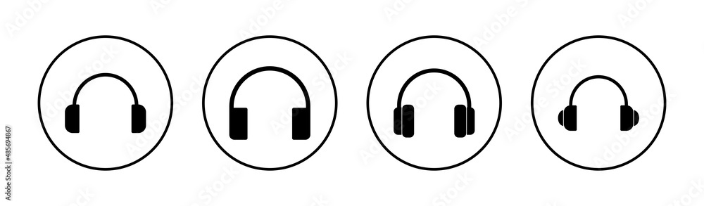 Headphone icons set. Headset sign and symbol Headphone icons set. Headset sign and symbol