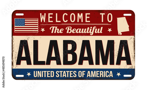 Welcome to Alabama vintage rusty license plate