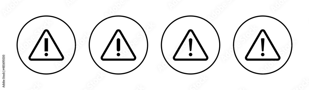Exclamation danger icons set. attention sign and symbol. Hazard warning attention sign Exclamation danger icons set. attention sign and symbol. Hazard warning attention sign