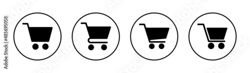 Shopping icons set. Shopping cart sign and symbol. Trolley icon