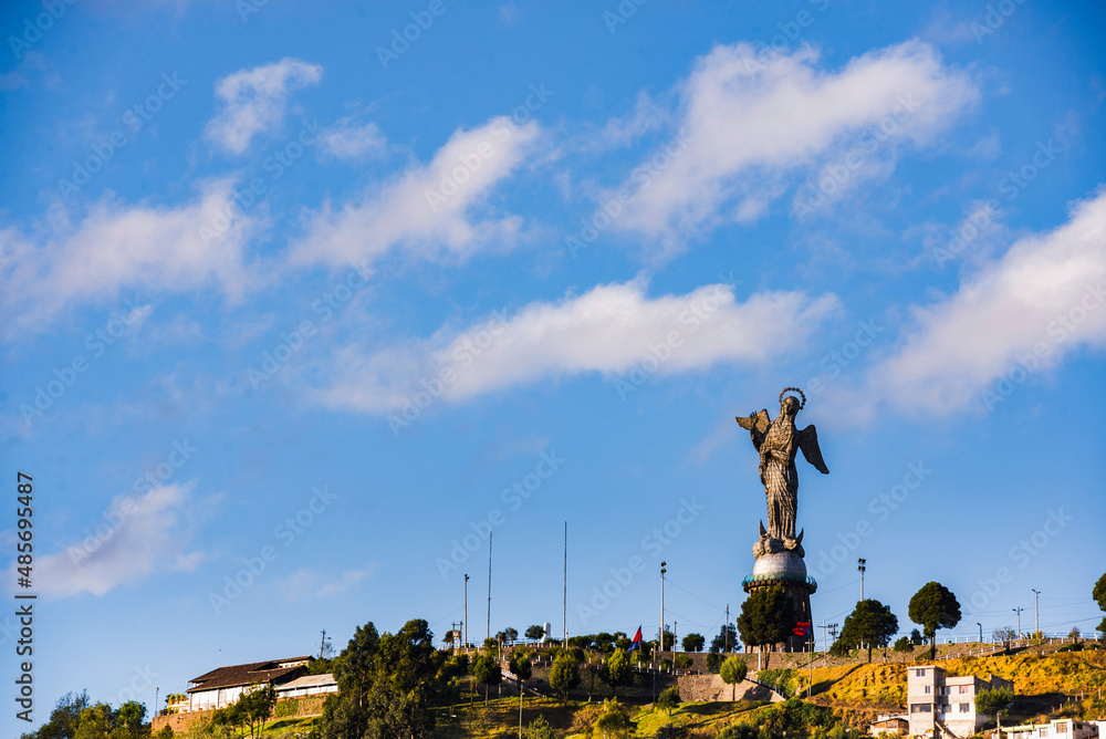 Fototapeta premium Statue of the Virgin of Quito (Virgen de Quito), El Panecillo Hill Statue, City of Quito, Ecuador, South America