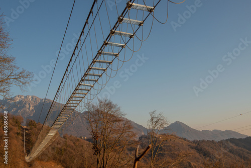 Tibetan steel bridge construction photo