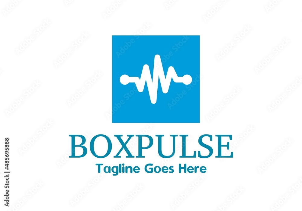Pulse box ,wave box Logo Template Design Vector, Emblem, Design Concept, Creative Symbol, Icon Pulse box ,wave box Logo Template Design Vector, Emblem, Design Concept, Creative Symbol, Icon