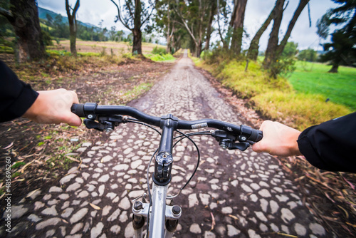 Person riding a bike at Zuleta, Imbabura, Ecuador, South America