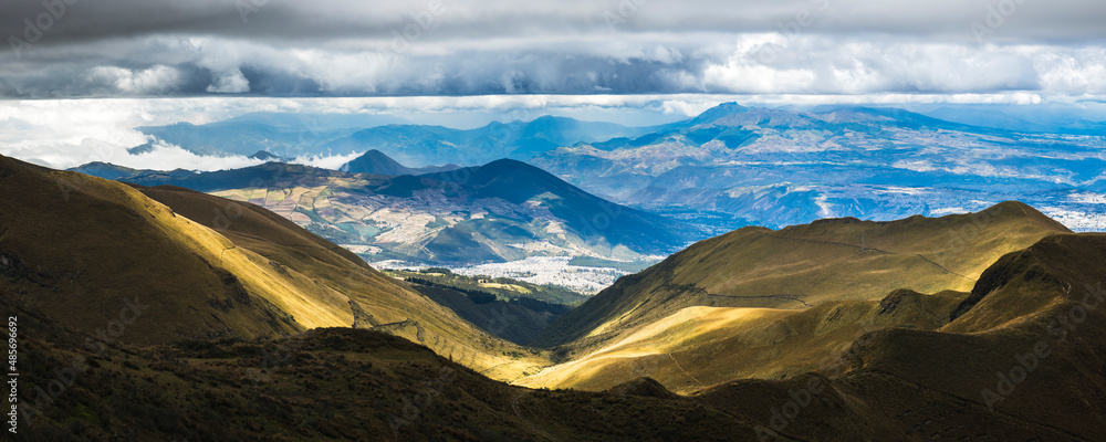 Northern most area of Quito, seen from Pichincha Volcano, Quito, Ecuador, South America