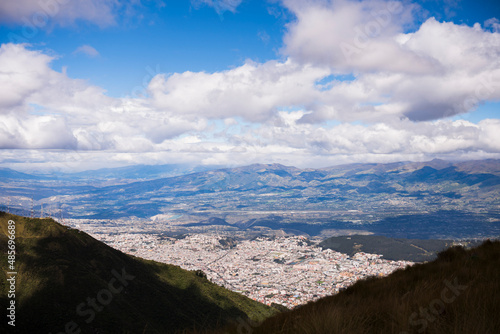 Quito seen from Pichincha Volcano, Quito, Ecuador, South America