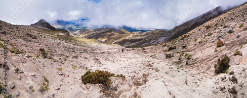 Volcanic sand slope on Illiniza Norte Volcano), Pichincha Province, Ecuador, South America