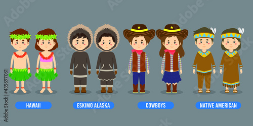 Character in Different National Costumes