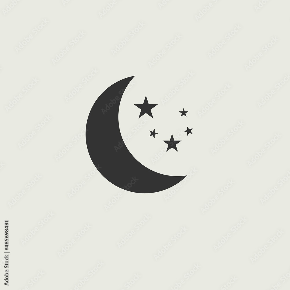 moon and stars vector icon illustration sign moon and stars vector icon illustration sign