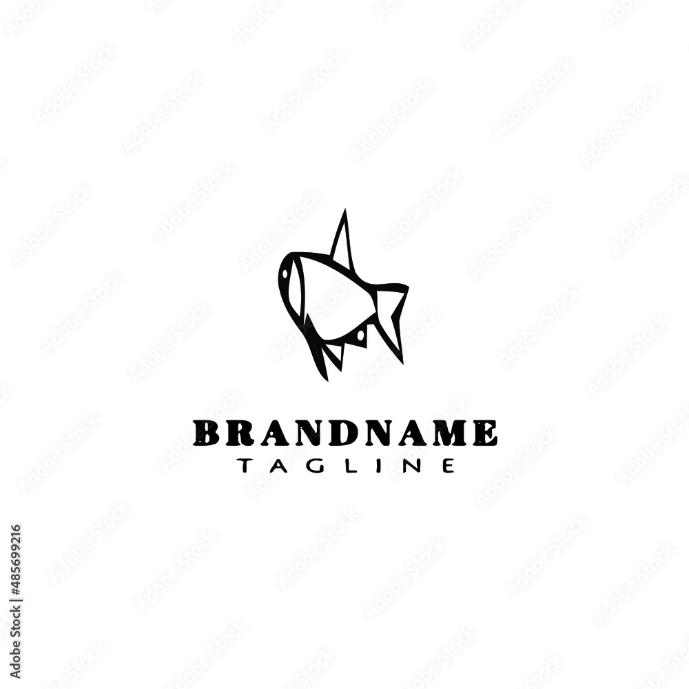 animal fish cartoon logo template icon design black isolated vector illustration animal fish cartoon logo template icon design black isolated vector illustration