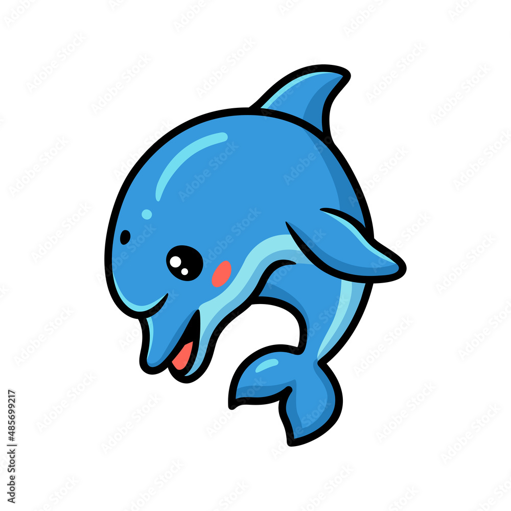 Cute little dolphin cartoon posing Cute little dolphin cartoon posing