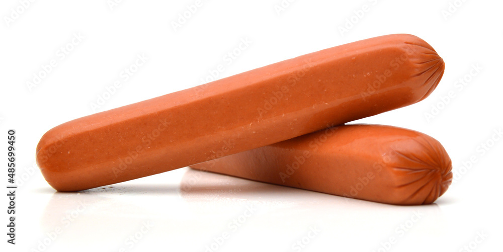 fresh sausages on white background fresh sausages on white background