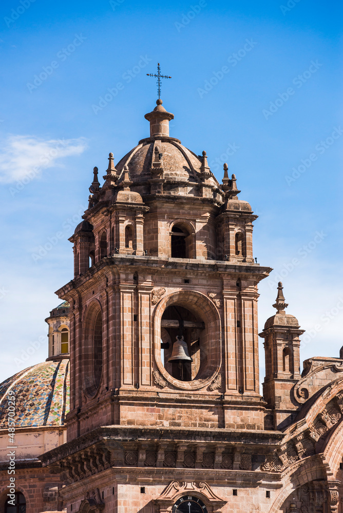 Bell tower of Church of the Society of Jesus, Plaza de Armas, Cusco, Cusco Region, Peru, South America
