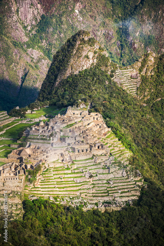 Machu Picchu Inca Ruins and Huayna Picchu (Wayna Picchu), Cusco Region, Peru, South America photo