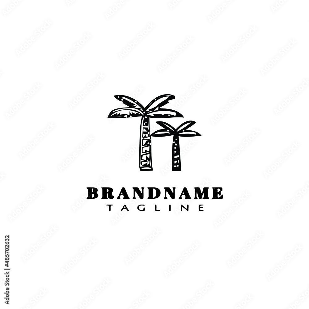 Obraz premium banana tree logo icon cartoon design template black vector