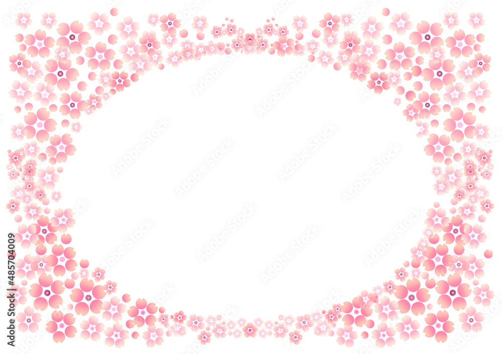 楕円の桜の花びらのカラーイラスト