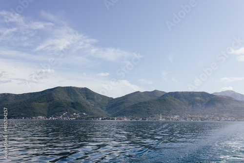 The Bay of Kotor, the Adriatic Sea in southwestern Montenegro. Its well-preserved group of medieval towns of Kotor, Tivat, Perast and Herceg Novi.  Travelling and leasure concept, beautiful seascape © Евгения Жигалкина