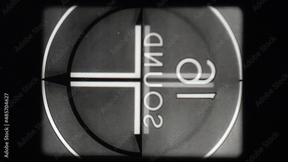 16mm Film Countdown in Black & White 16mm Film Countdown in Black & White