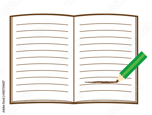 ノートと鉛筆のイラスト