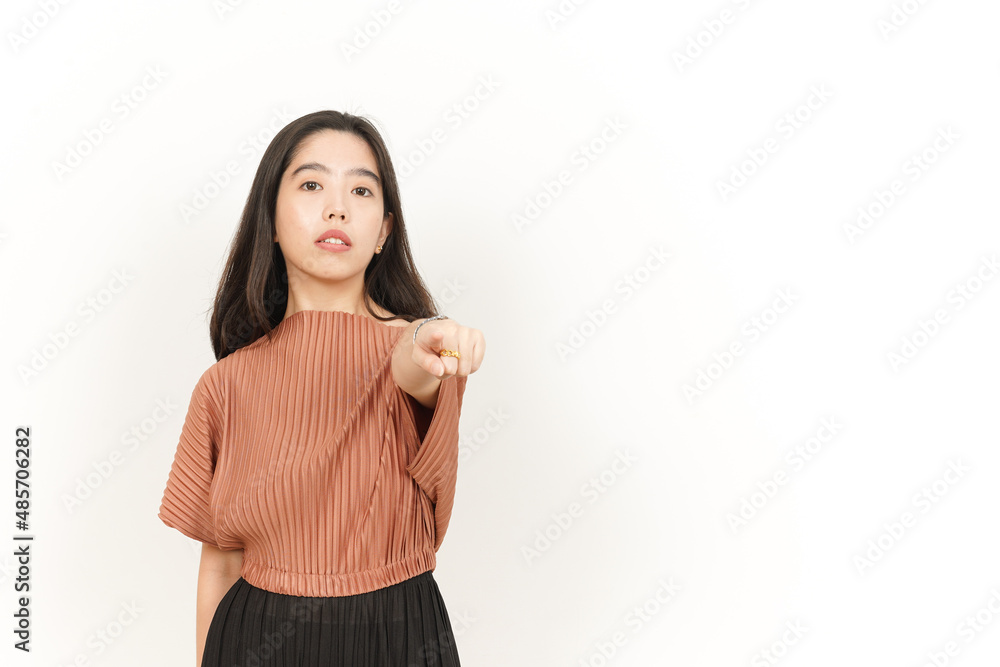 Angry and Pointing to Camera Of Beautiful Asian Woman Isolated On White Background Angry and Pointing to Camera Of Beautiful Asian Woman Isolated On White Background