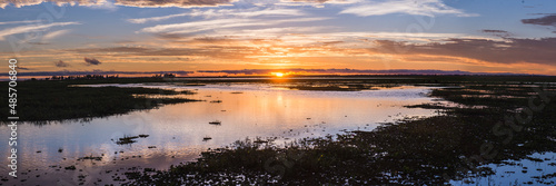 Sunset at Estancia San Juan de Poriahu, Ibera Wetlands, a marshland in Corrientes Province, Argentina, South America