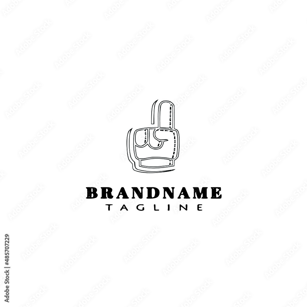 hand gesture cartoon logo template icon design black isolated vector