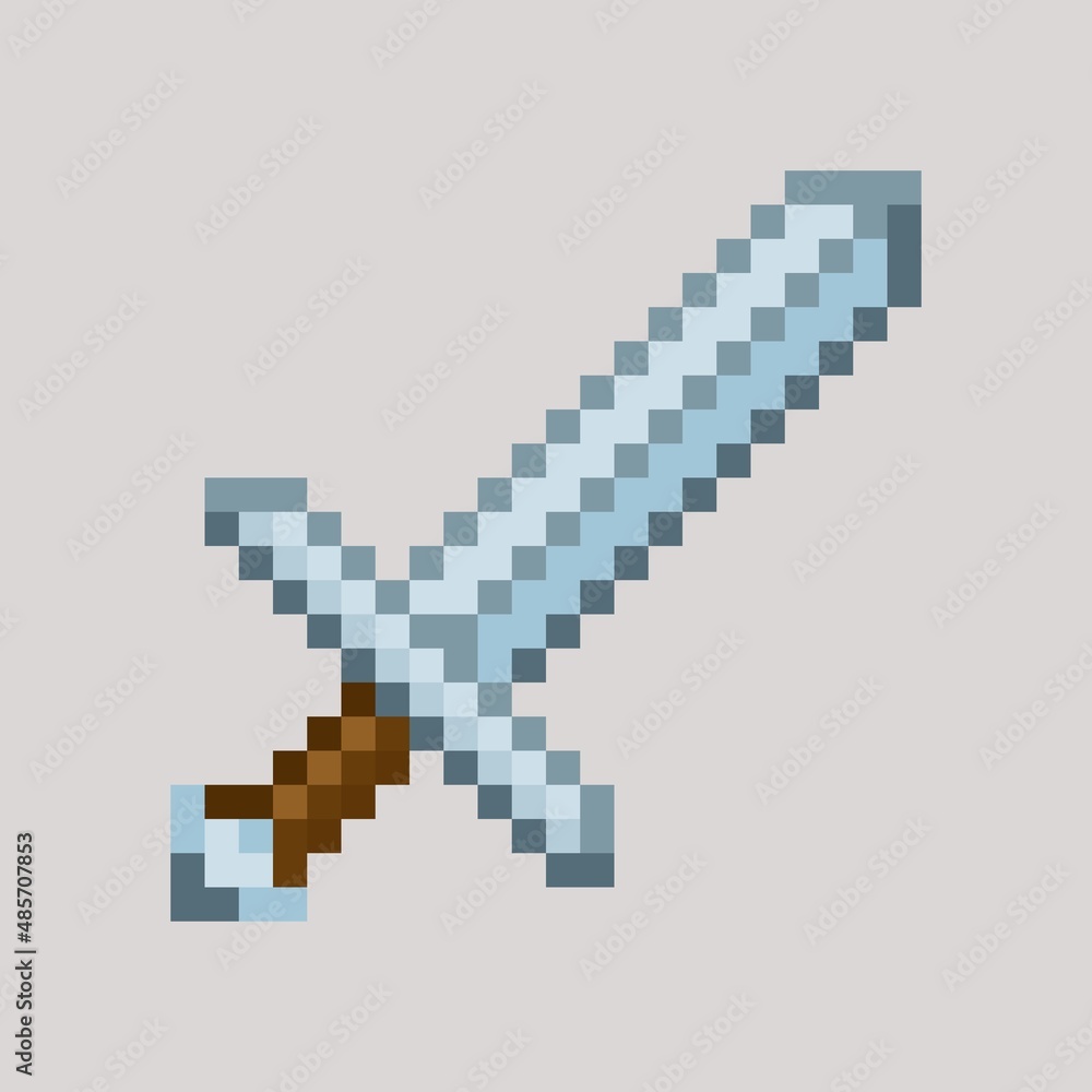 Fototapeta premium pixel art blue cursor arrow. Game asset arrow