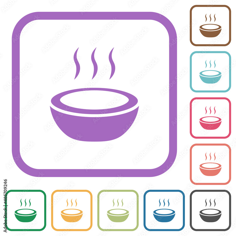 Steaming bowl simple icons Steaming bowl simple icons