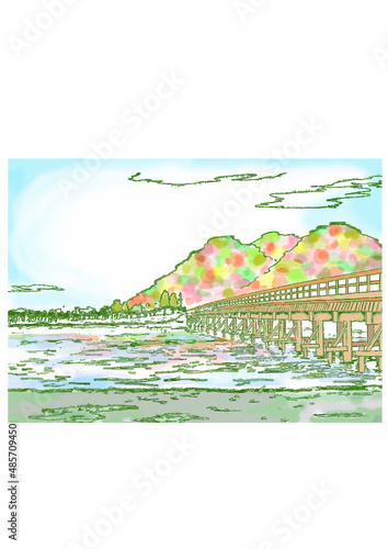 京都嵐山渡月橋 kyotoarashiyama togetsukyo