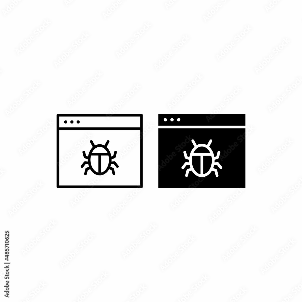 browser bug icon vector browser bug icon vector