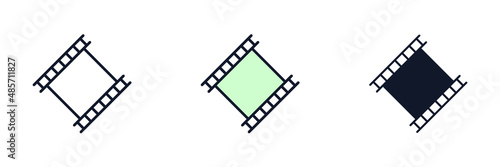 Film strip icon symbol template for graphic and web design collection logo vector illustration