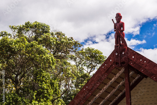 Maori Meeting House, Waitangi Treaty Grounds, Bay of Islands, Northland Region, North Island, New Zealand