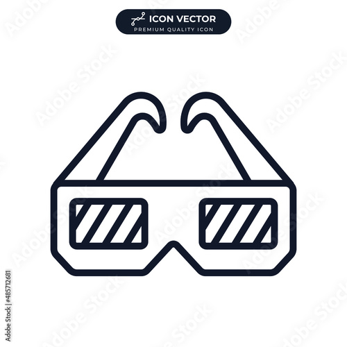 3D glasses icon symbol template for graphic and web design collection logo vector illustration