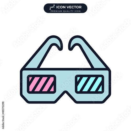3D glasses icon symbol template for graphic and web design collection logo vector illustration