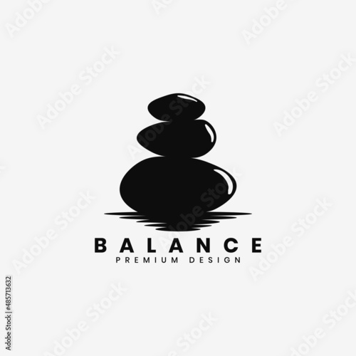 Rock balancing logo design vector inspiration for spa and wellness