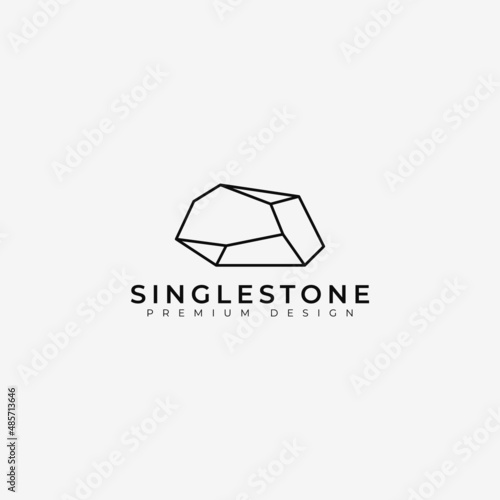 outline nature stone logo, line art logo inspiration design, monoline simple minimalist modern design illustration