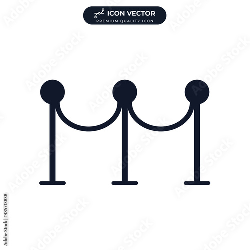 Stand barrier. stanchion ropes icon symbol template for graphic and web design collection logo vector illustration photo