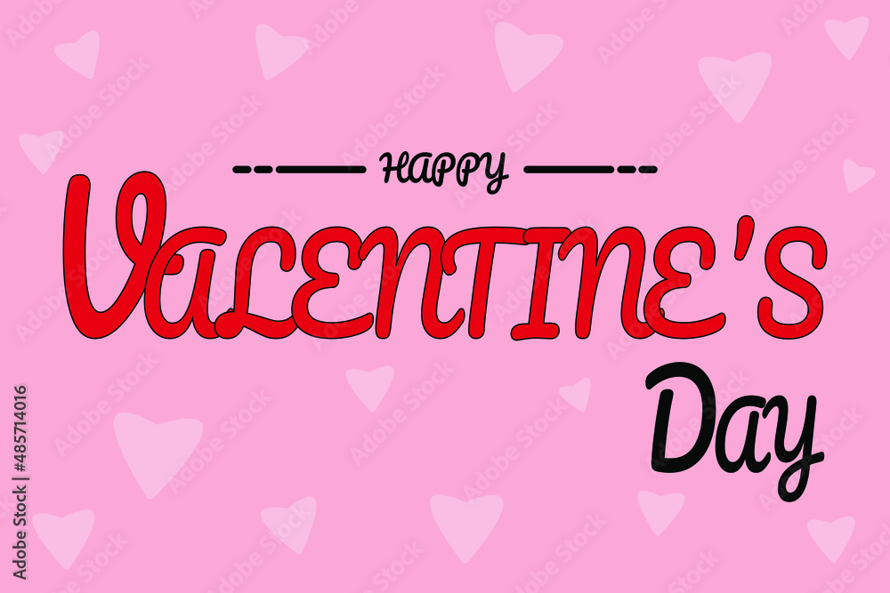 Vector illustration. Happy Valentine's Day typography vector design for greeting cards and poster.