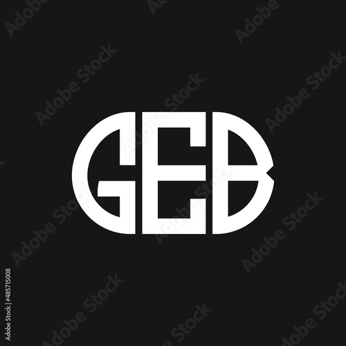 GEB letter logo design on black background. GEB creative initials letter logo concept. GEB letter design.