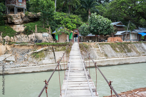 Bridge across Bahorok River at Bukit Lawang, Gunung Leuser National Park, North Sumatra, Indonesia, Asia photo