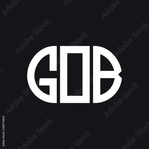 GOB letter logo design on black background. GOB creative initials letter logo concept. GOB letter design.
 photo
