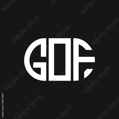 Fotografie GOF letter logo design on black background