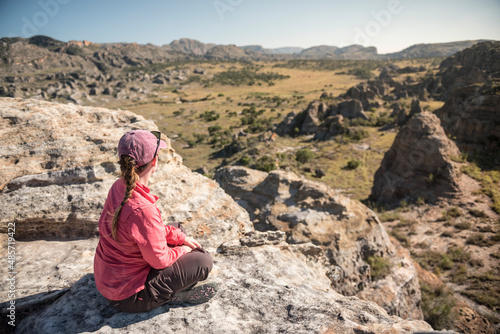 Tourist in Isalo National Park, Ihorombe Region, Southwest Madagascar