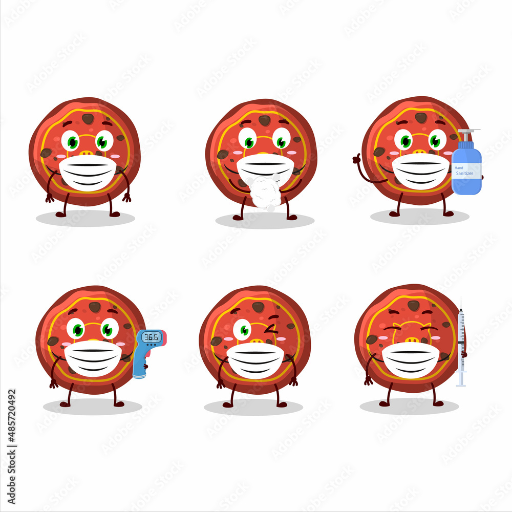 A picture of red cookies pig cartoon design style keep staying healthy during a pandemic