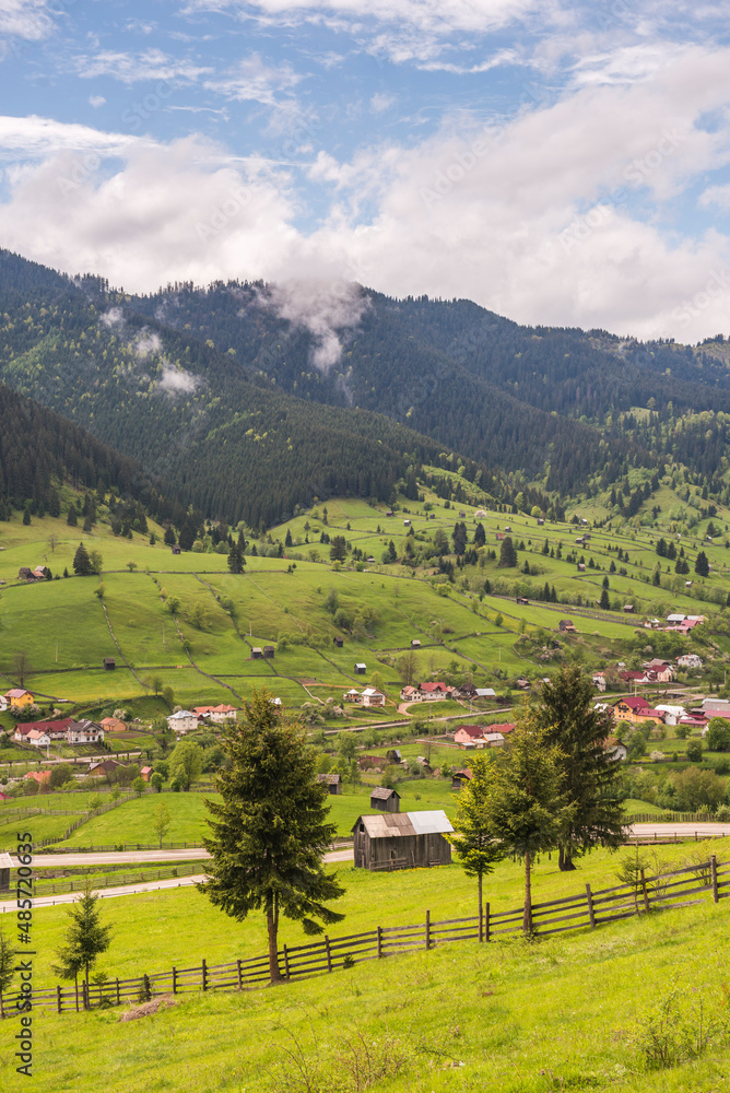 Rural landscape of the Bukovina Region, Sadova, Romania