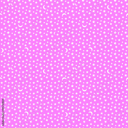 moon and stars pattern over pink background 