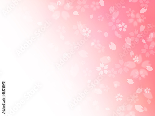 桜　春　花　花びら　花柄　背景　背景素材　テキストスペース　壁紙　模様　柄　グラデーション　質感 © claris