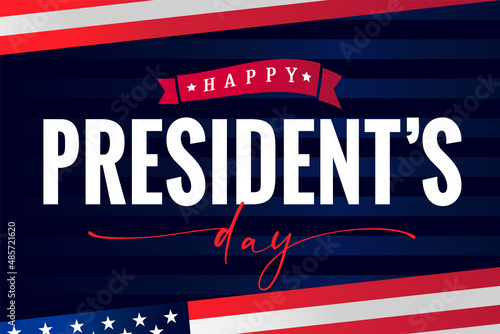 Happy Presidents day USA lettering poster. Vector illustration