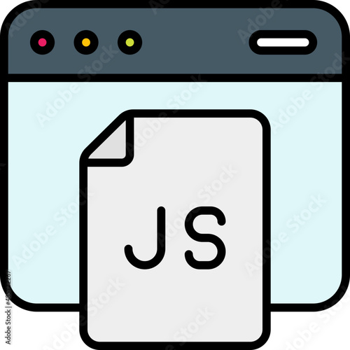 javascript filled outline icon